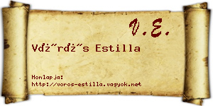 Vörös Estilla névjegykártya